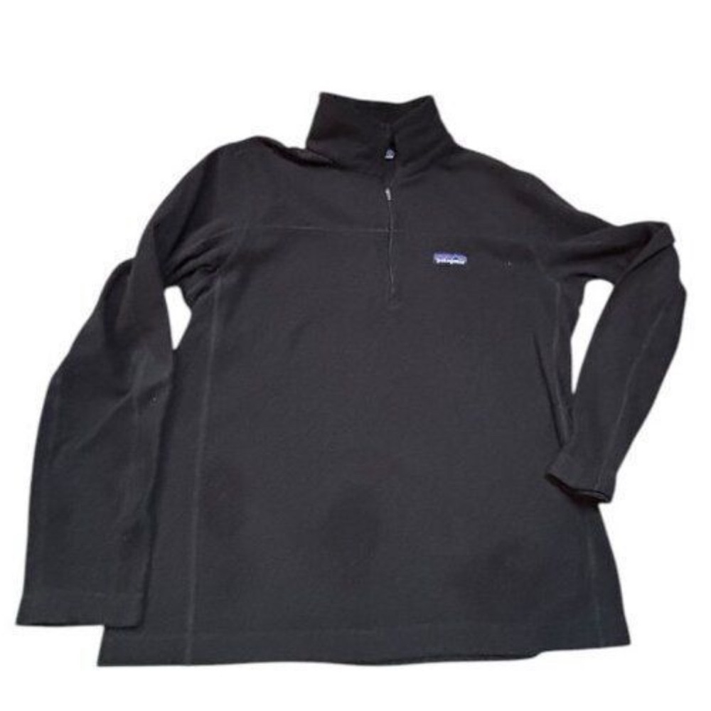 Men's PATAGONIA Micro D 1/4-Zip Fleece Pullover #26176 BLACK (BLK)